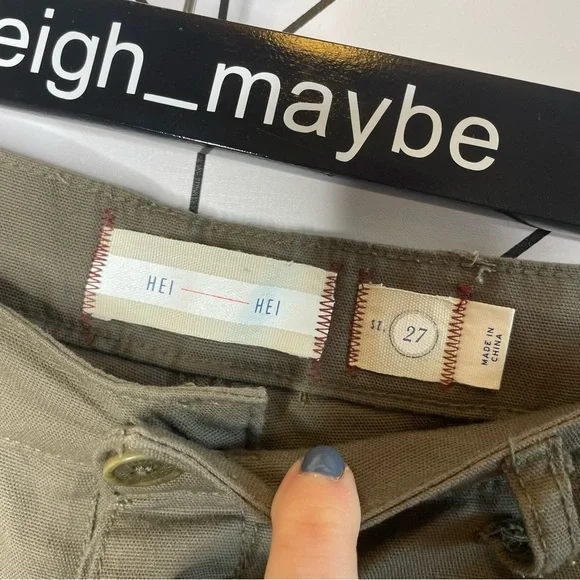 Hei Hei | Moto Skinny Pants Button Fly Green Size 27 - Picture 11 of 13